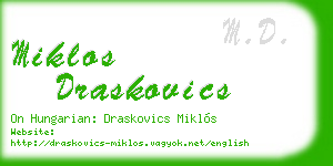 miklos draskovics business card