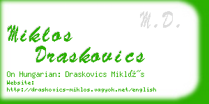 miklos draskovics business card